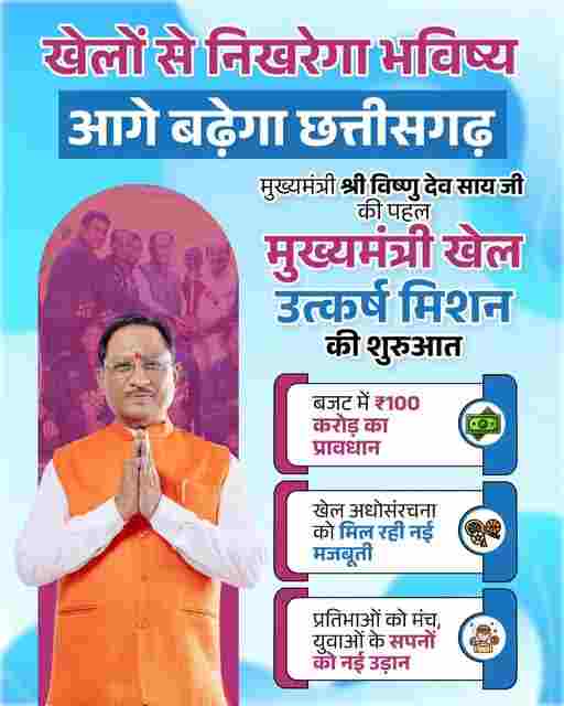 खिलाड़ियों के लिए CM का मास्टरस्ट्रोक: 'खेल उत्कर्ष मिशन' के लिए 100 करोड़ का दिया बजट, अब छत्तीसगढ़ से निकलेंगे चैंपियन