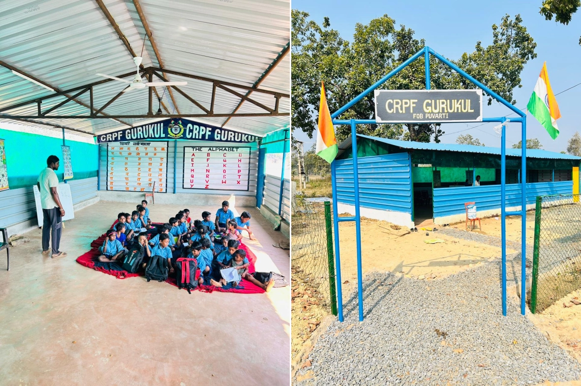 नक्सल प्रभावित क्षेत्र पूवर्ती और टेकलगुड़ियम में 'गुरुकुल' स्कूल की स्थापना: शिक्षा की अलख जला रहे CRPF जवान
