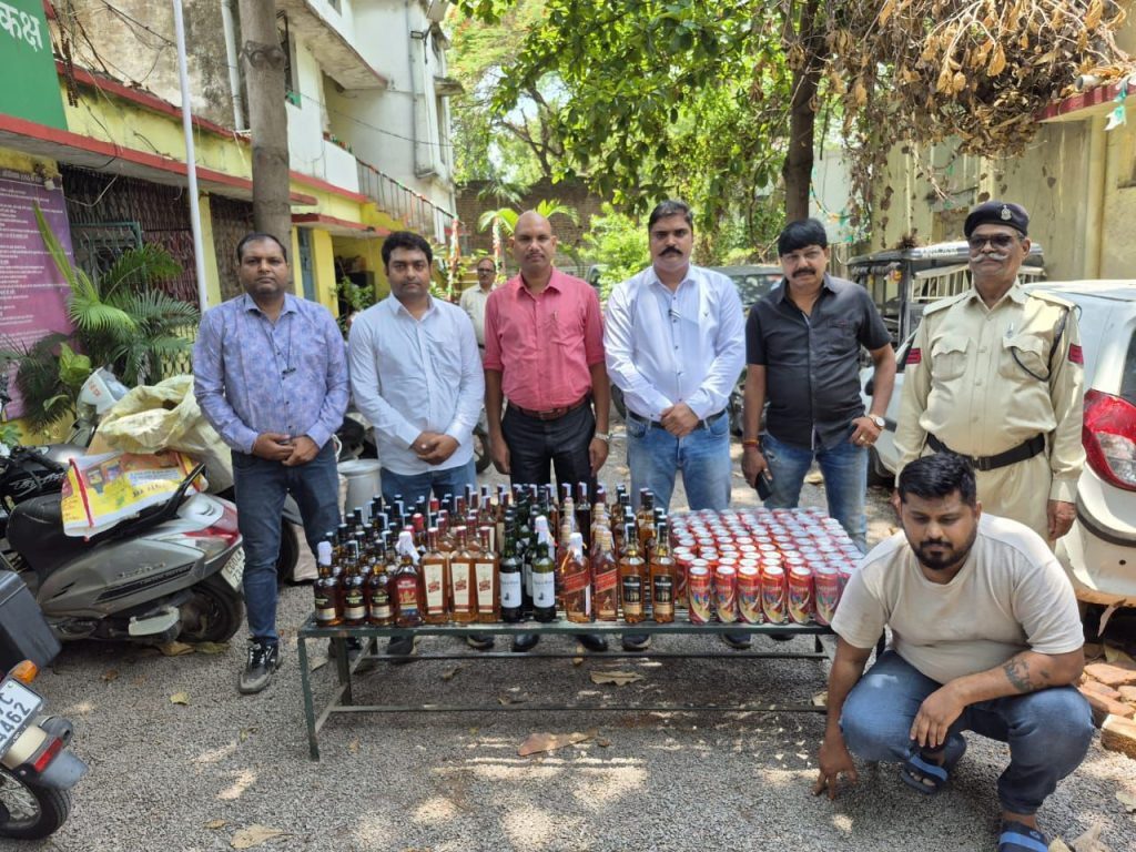 रायपुर: हर्ष प्राइड अपार्टमेंट से 1.59 लाख की अवैध विदेशी शराब जब्त, आरोपी संजय दासवानी गिरफ्तार