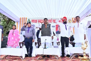 रायपुर में स्काउट-गाइड राज्य मुख्यालय भवन भूमि पूजन के दौरान शिक्षा मंत्री गजेंद्र यादव