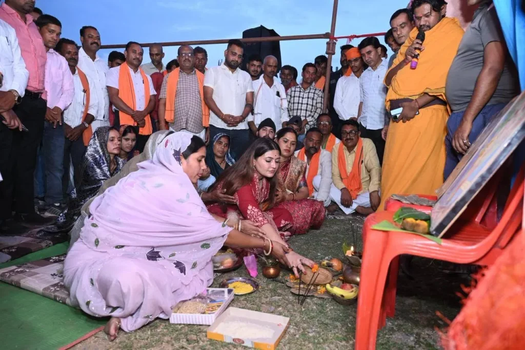 विधायक भावना बोहरा द्वारा पेंड्रीकला में भूमिपूजन कार्यक्रम।